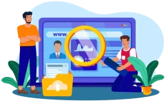 ilustración de análisis web en computadora